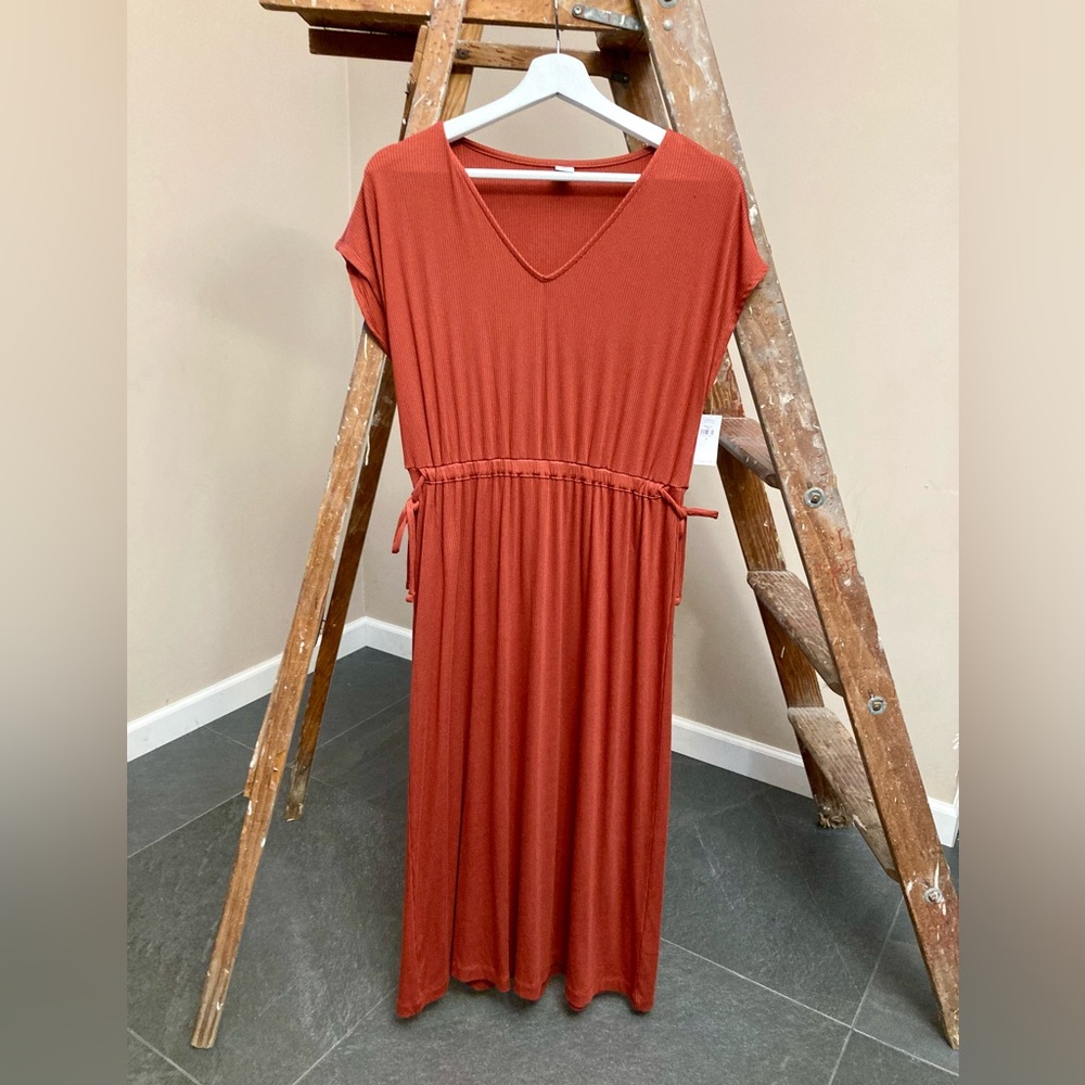 Old Navy - A-Line Rust Color Dress - Sz Medium Women - NWT - Casual Day Dress